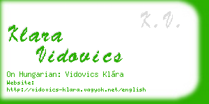 klara vidovics business card